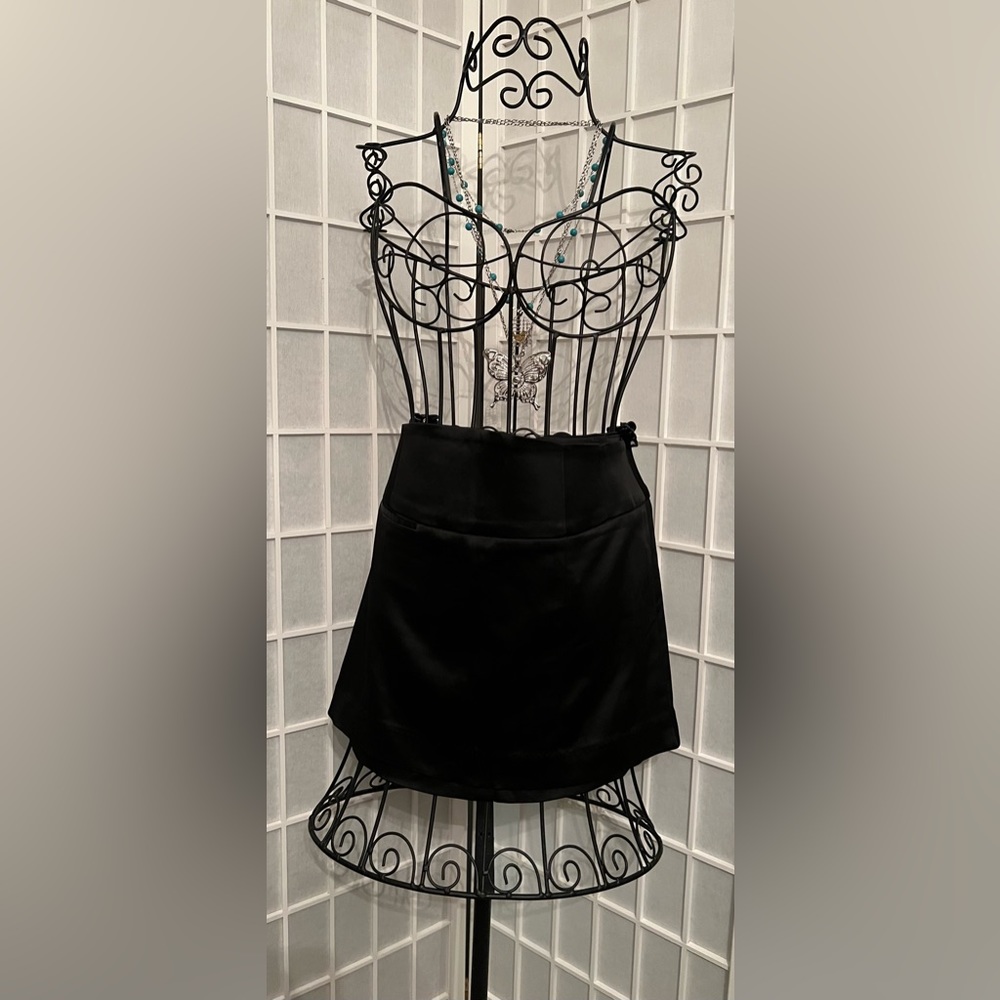 BEBE Hi Waist Clean Satin Mini Skirt NWT